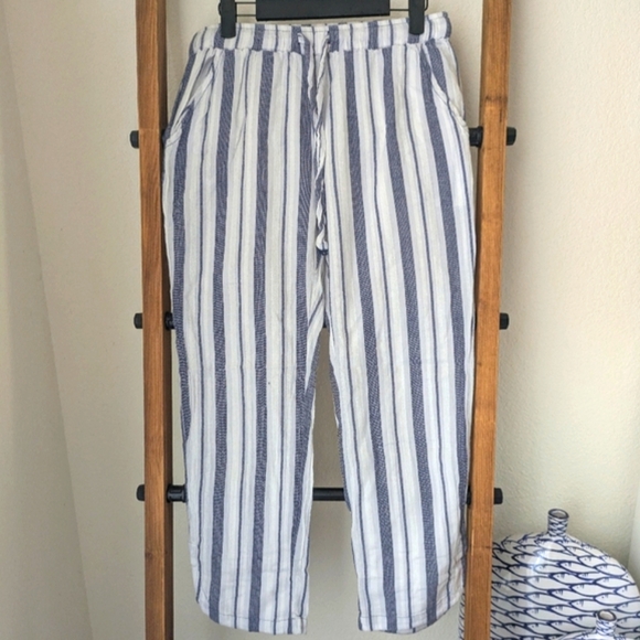 Lucky Brand Blue and White Striped Trousers - Size S - Picture 1 of 4